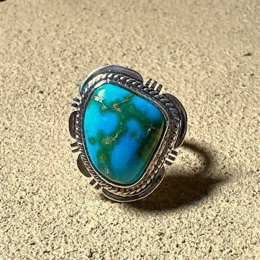 Turquoise Navajo Ring By Larson Lee Size P 6.7g - Image 2
