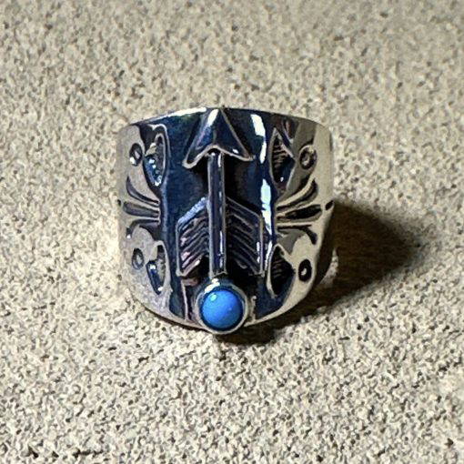 Turquoise Navajo Ring By Thomas Valencia Size O