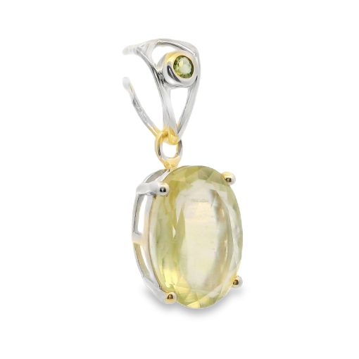 Libyan Gold Oval Claw Set Pendant 2.2g - Image 2