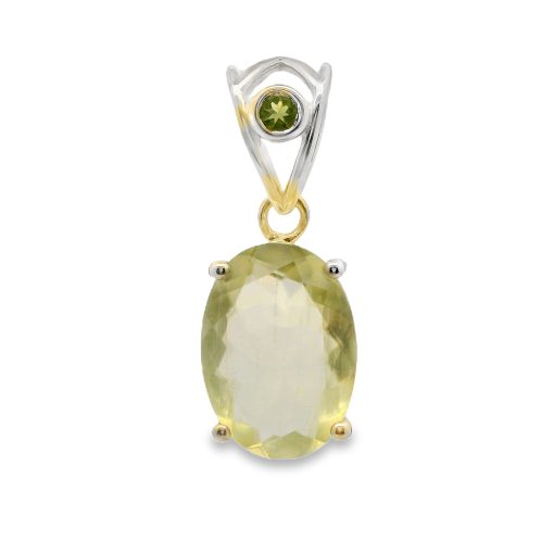 Libyan Gold Oval Claw Set Pendant 2.4g