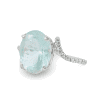 Aquamarine Oval Claw Set Ring Size O - Image 2