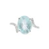 Aquamarine Oval Claw Set Ring Size O