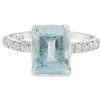 Aquamarine Claw Set Ring Size S