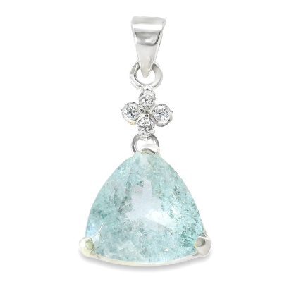 Aquamarine Claw Set Pendant 3.4g