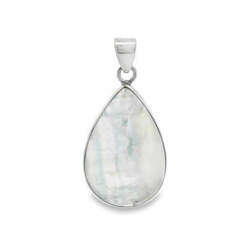 Lemurian Aquatine Calcite Peardrop Pendant 5.4g