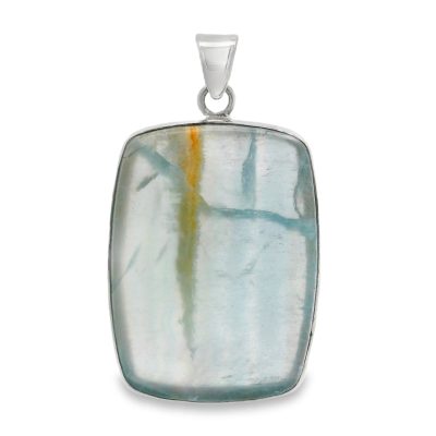 Lemurian Aquatine Calcite Pendant 9.3g
