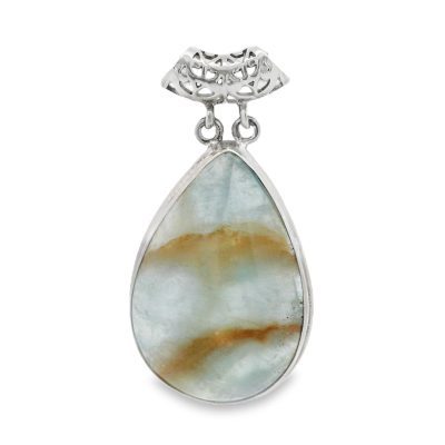Lemurian Aquatine Calcite Pendant 12.2g