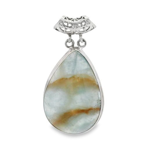 Lemurian Aquatine Calcite Pendant 12.2g