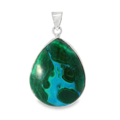 Chrysocolla Malachite Peardrop Pendant 10.6g