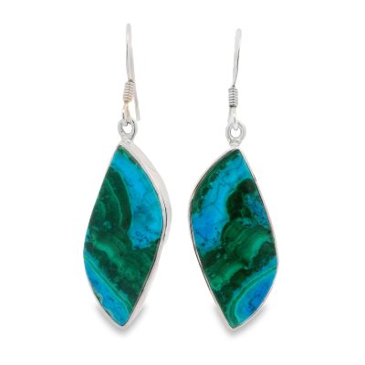 Chrysocolla Malachite Drop Earrings 8.3g