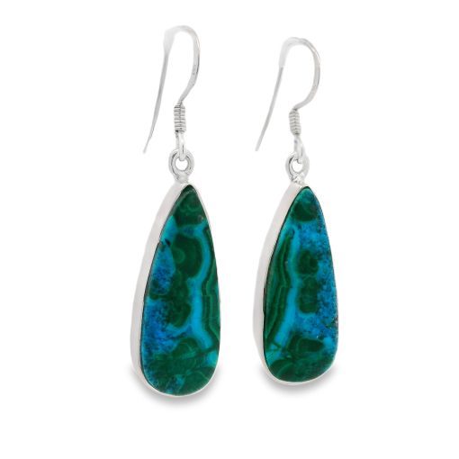 Chrysocolla Malachite Drop Earrings 7.5g - Image 2