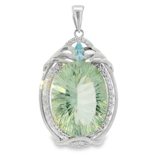 Prasiolite Large Oval Pendant 7.4g