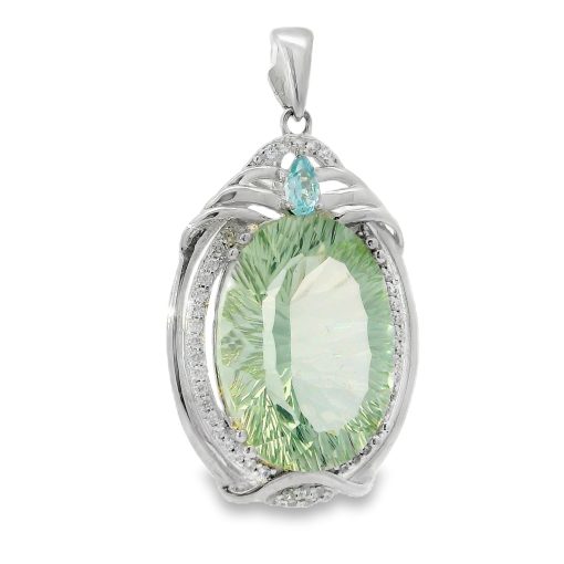 Prasiolite Large Oval Pendant 7.4g - Image 2