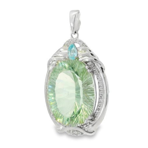 Prasiolite Large Oval Pendant 7.4g - Image 3