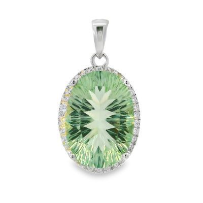 Prasiolite Large Oval Pendant 4.9g