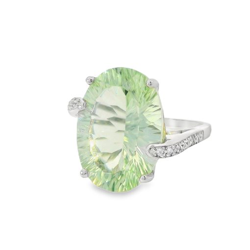 Prasiolite Large Oval Ring Size P - Image 2