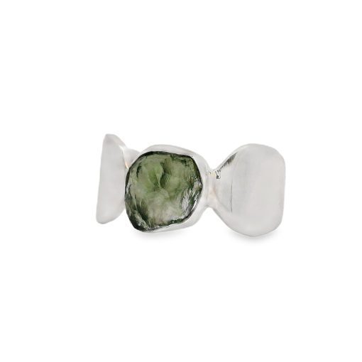 Moldavite Raw Freeform Ring Size M - Image 2