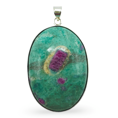 Ruby In Fuchsite Oval Pendant 12.3g