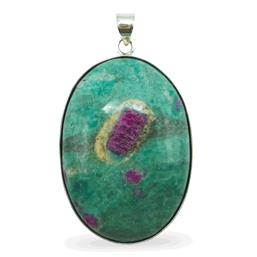 Ruby In Fuchsite Oval Pendant 12.3g