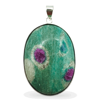 Ruby In Fuchsite Oval Pendant 12.6g
