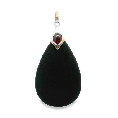 Black Lava And Garnet Pendant 5.6