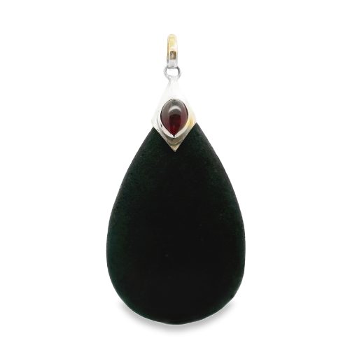 Black Lava And Garnet Pendant 5.6