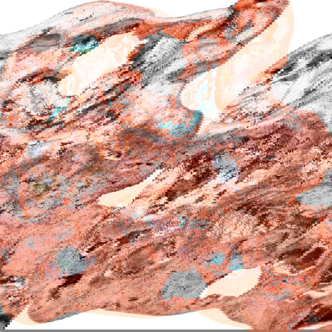 natural native copper isolated on white