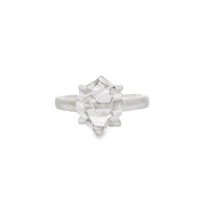 Herkimer Diamond Claw Set Ring Size N