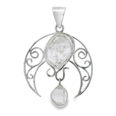 Herkimer Diamond Crescent Moon Pendant 7.4g