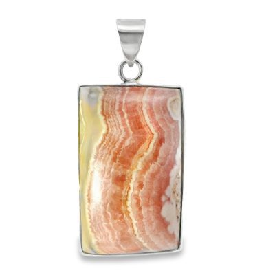 Rhodochrosite Rectangular Pendant 11.8g