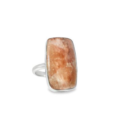 Rhodochrosite Rectangular Ring Size P