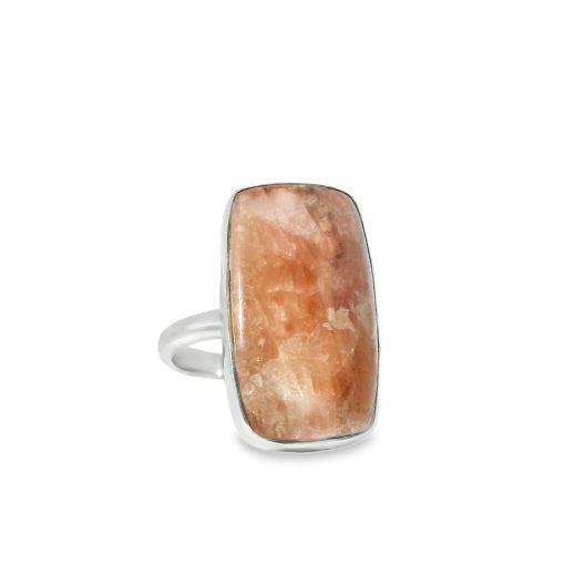 Rhodochrosite Rectangular Ring Size P