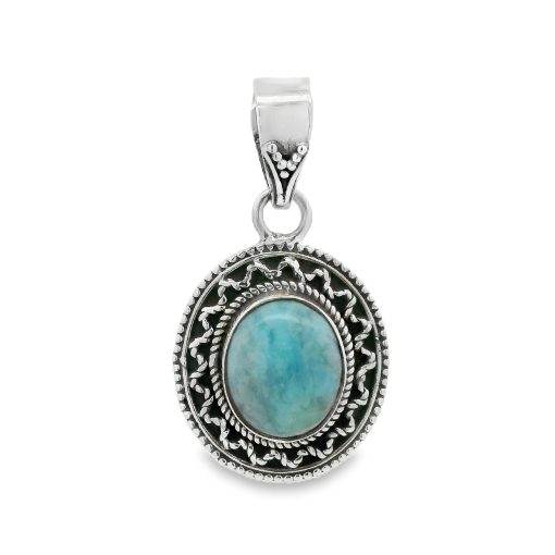 Larimar Oval Pendant 4.8g