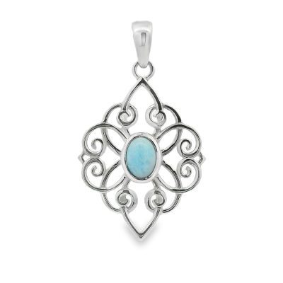 Larimar Ornate Pendant 2.9g