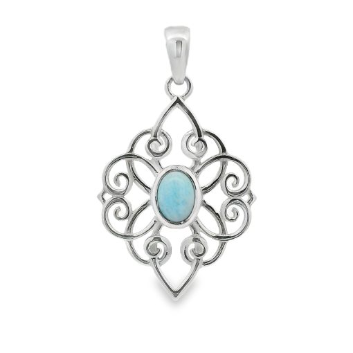 Larimar Ornate Pendant 2.9g