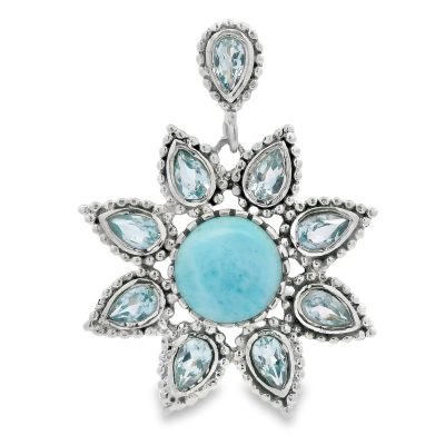 Larimar Flower Pendant 7.9g