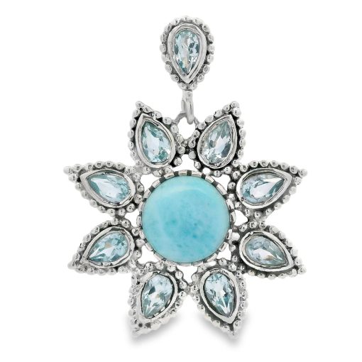 Larimar Flower Pendant 7.9g