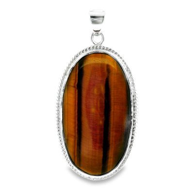 Tigers Eye Golden Oval Pendant 9.8g