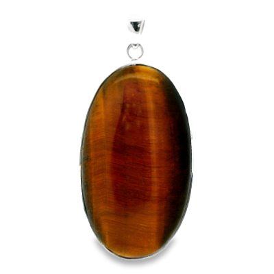 Tigers Eye Golden Oval Pendant 14.7g