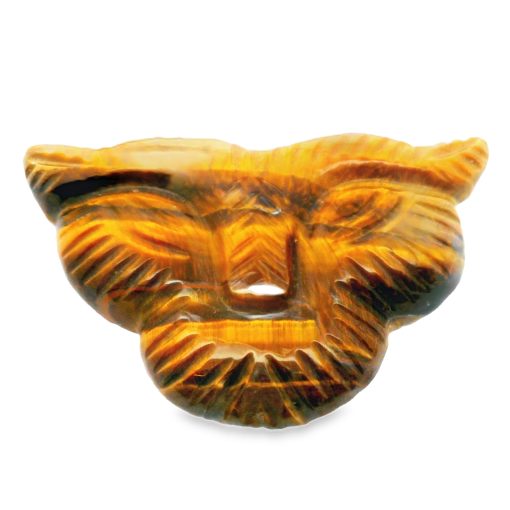 Tigers Eye Golden Carved Tiger Face 9-13g