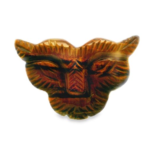 Tigers Eye Golden Carved Tiger Face 9-13g - Image 2