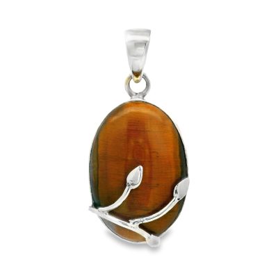 Tigers Eye Golden Oval Pendant 5.4g