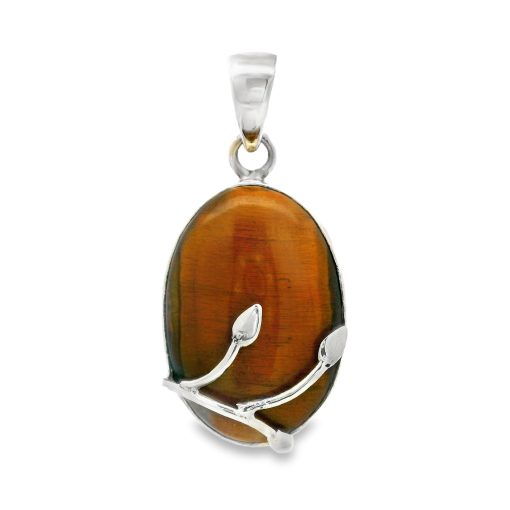 Tigers Eye Golden Oval Pendant 5.4g