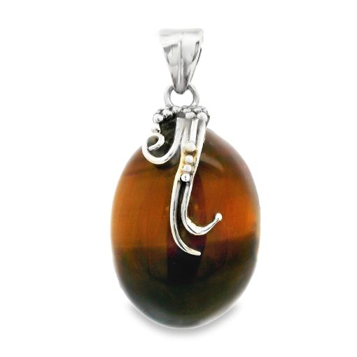 Tigers Eye Golden Oval Pendant 10.1g