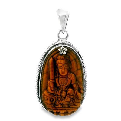 Tigers Eye Golden Buddha Pendant 25g