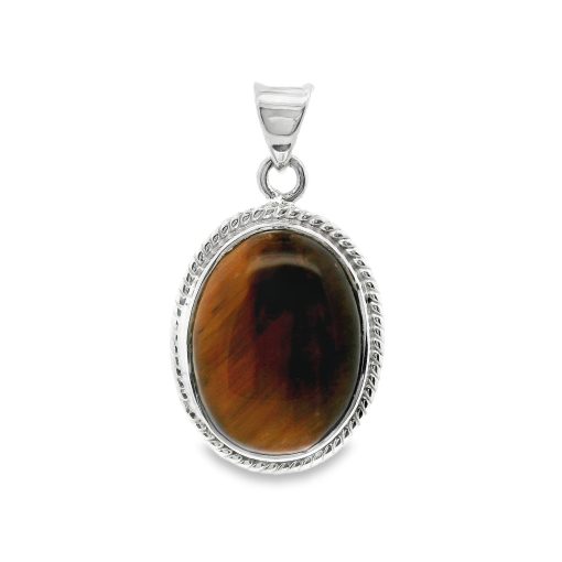 Tigers Eye Golden Oval Pendant 9.2g