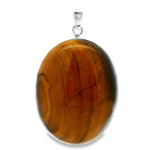 Tigers Eye Golden Oval Pendant 16.9g