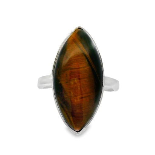 Tigers Eye Golden Marquis Ring Size O