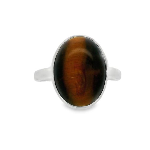 Tigers Eye Golden Oval Ring Size Q