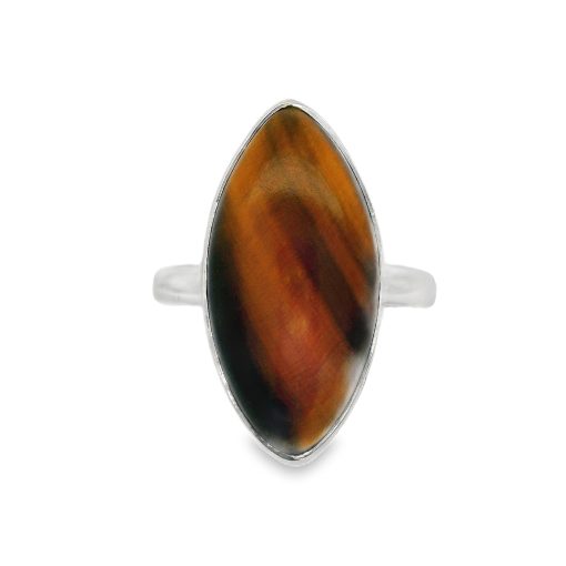 Tigers Eye Golden Marquis Ring Size N